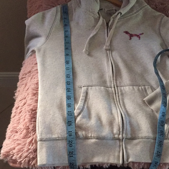 Victoria secret pink sequin Zip hoodie see all pics please Size Small - Picture 6 of 16